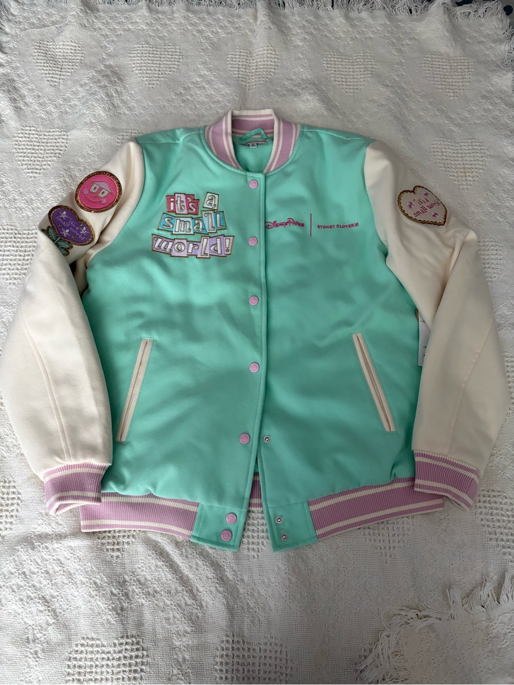 Disney Parks "It's a Small World" Pastel Varsity Jacket